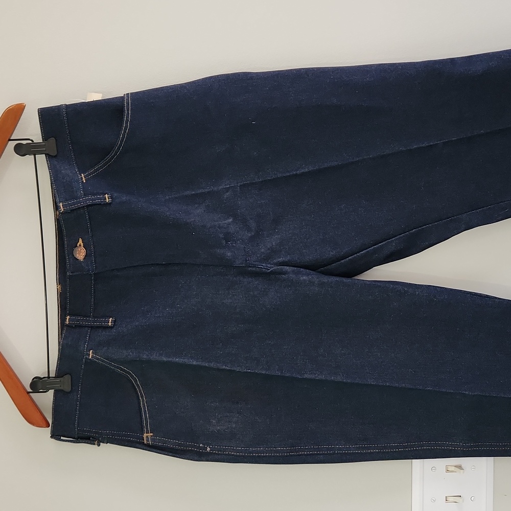 New Vintage Wrangler Rustler Straight Leg Jeans sz 38x32 dark wash heavy NWT - Picture 4 of 5